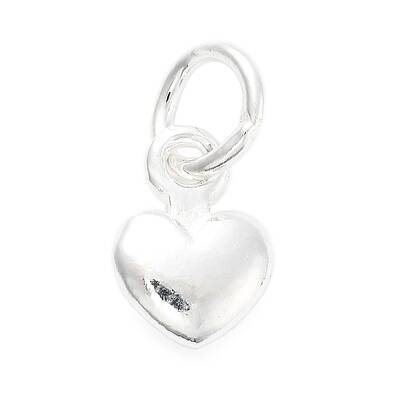 925 Sterling Silver 3D Heart Charms