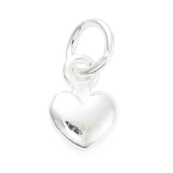 925 Sterling Silver 3D Heart Charms