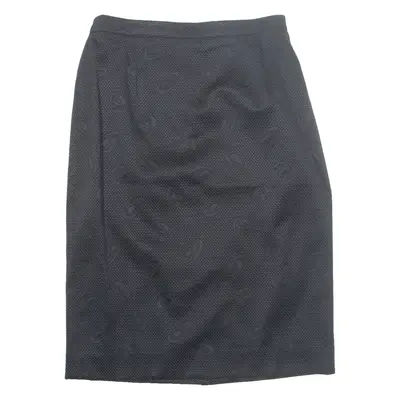 Womens Pencil Skirt Black Midi Geometric M