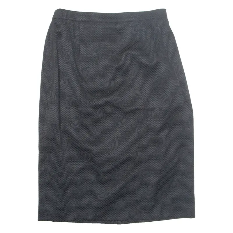 Womens Pencil Skirt Black Midi Geometric M