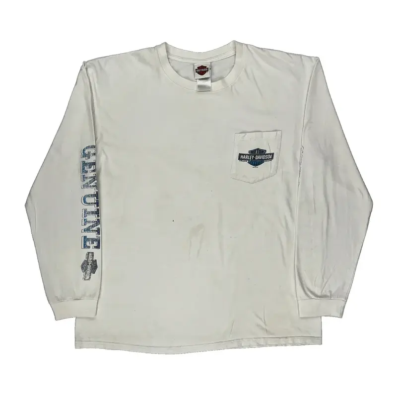 Myrtle Beach South Carolina Harley Davidson Graphic Long Sleeve T-Shirt - XL White Cotton