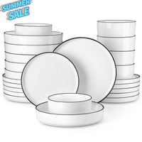 MALACASA Porcelain Dinnerware Set, Dish Set for 4/6, Premium Plates and Bowls Sets, Chip and Scratch Resistant Dishware Sets ...