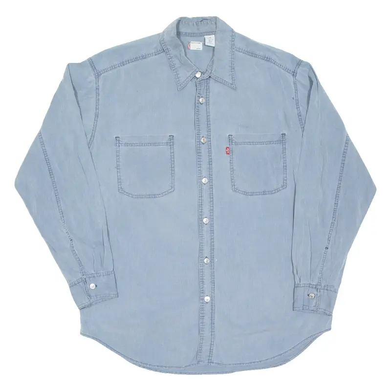LEVI'S Mens Corduroy Shirt Blue Long Sleeve M