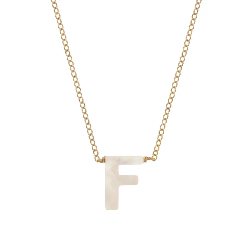 Dawn Initial Necklace | Metal Color: Gold | Style: F