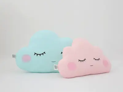 Set of 2 Pillows - Mint Large Cloud Pillow and Small Cloud Pillow (5 colors)