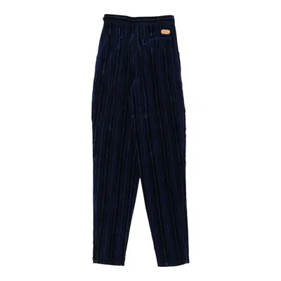 Les Copains Striped Trousers - 24W UK 4 Blue Cotton Blend | Size: UK 4