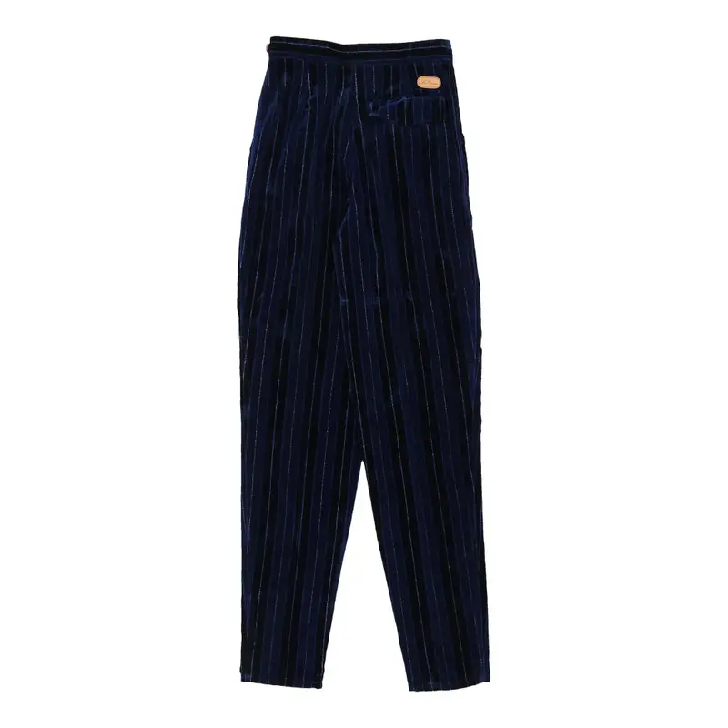 Les Copains Striped Trousers - 24W UK 4 Blue Cotton Blend | Size: UK 4