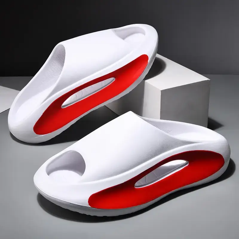 Fashionable Unisex Colour Block Slippers - Ventilated Open Toe with Soothing Massage Grains - Ultra-Comfortable, Non-Slip, Du...