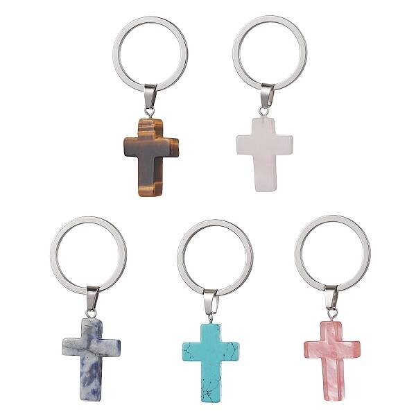 Synthetic & Natural Mixed Gemstone Keychains