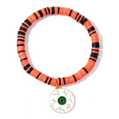 Ghostly Polymer Clay Heishi Stretch Bracelets
