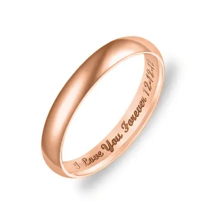 Sterling Silver with Rose Gold Plated Personalized Engraving Ring for Women