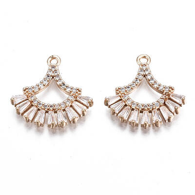 Brass Micro Pave Clear Cubic Zirconia Pendants