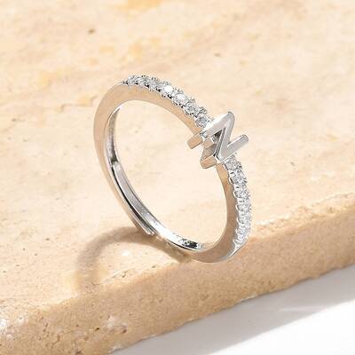 S925 Sterling Silver Adjustable Letter Rings for Women