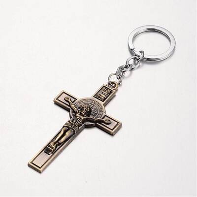 Crucifix Cross Alloy Keychain