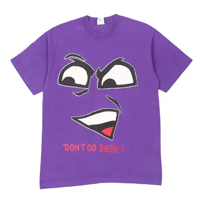Single Stitch Freeze Graphic T-Shirt - Large Purple Cotton