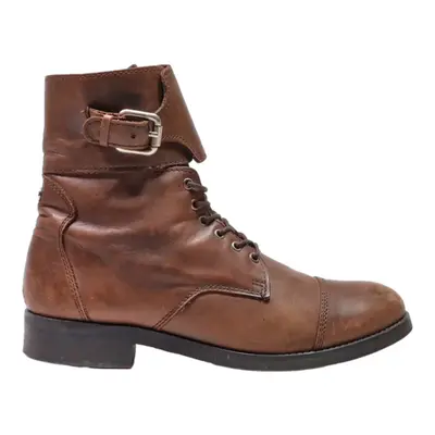 DIESEL Lace-Up Boots Brown Leather Mens UK 6.5