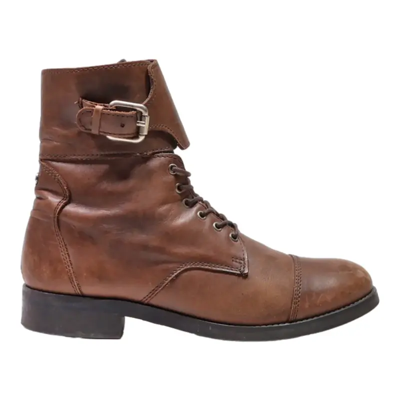 DIESEL Lace-Up Boots Brown Leather Mens UK 6.5