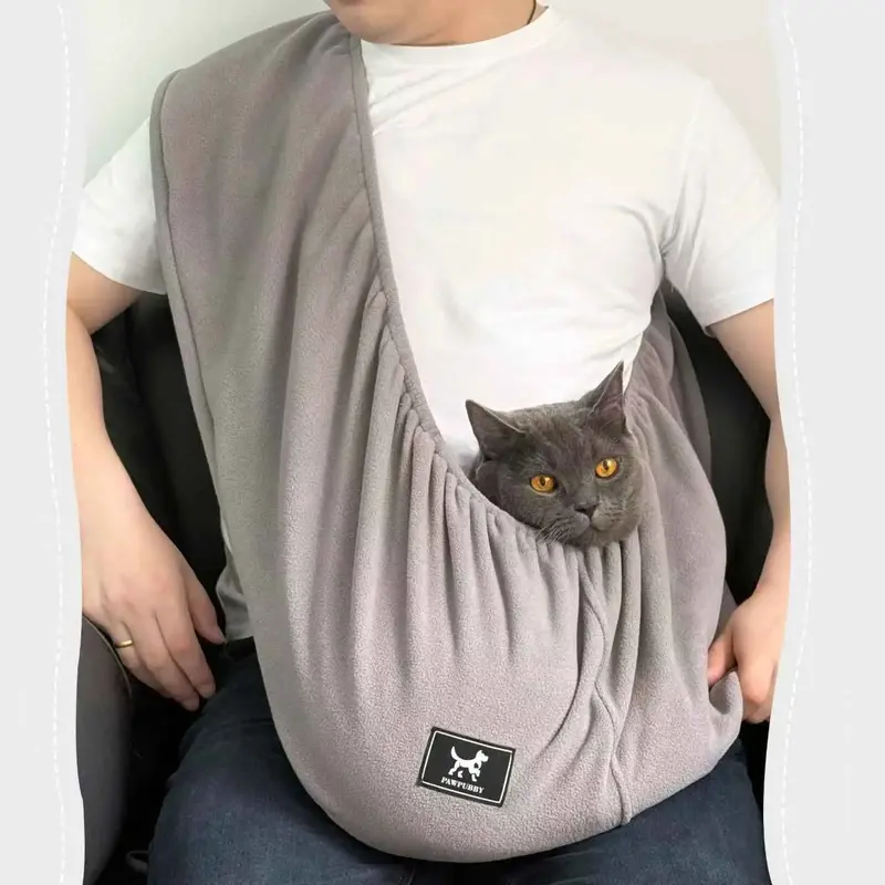 XL Cuddler Pet Sling Carrier for Cats & Dogs – Soft Fleece Fabric, Fits Pets Up to 25lb, Cozy & Secure for Home Harness Col...
