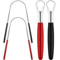 Tongue Scraper Set, 4 Counts/set Tongue Cleaner, Oral Tongue Brush, Bad Breath Cleaning Tongue Brush, Dental Care Tool for Me...