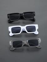 Unisex Simple Style Tinted Lens Sunglasses, Trendy Casual Sunglasses for Everyday Use, Cool Fashion Accessories for Outdoor A...