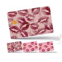 Lip Print Pattern Design Credit Card Skin Sticker, 4 Counts/set Thin Waterproof Scratch Resistant Credit Card Skin Sticker,...
