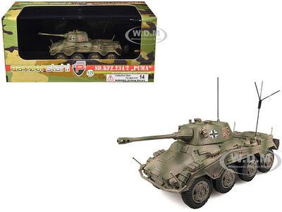 Sd.Kfz. 234/2 Puma Armored Vehicle #415 Unidentified Unit France (1944) German Army 1/72 Diecast Model by Panzerstahl