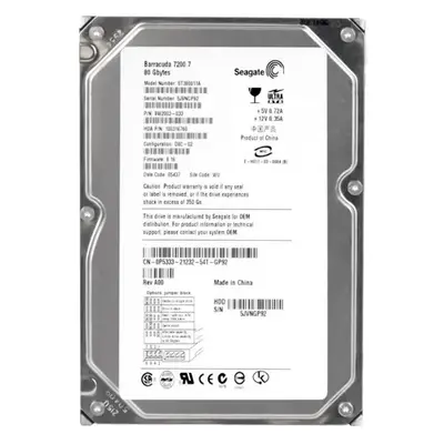 P5333 Dell 80GB 7200RPM ATA-100 2MB Cache 3.5-Inch Hard Drive