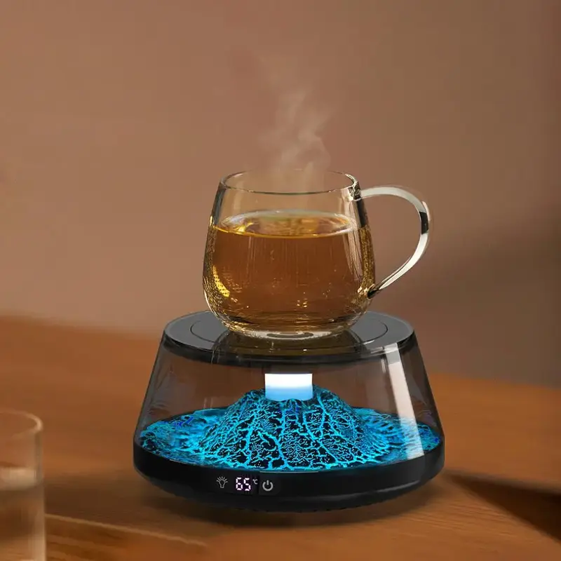 Coffee Cup Warmer with Digital Display, Portable Constant Temperature Coffee Cup Heating Coaster, Smart Heating Pad for Bever...