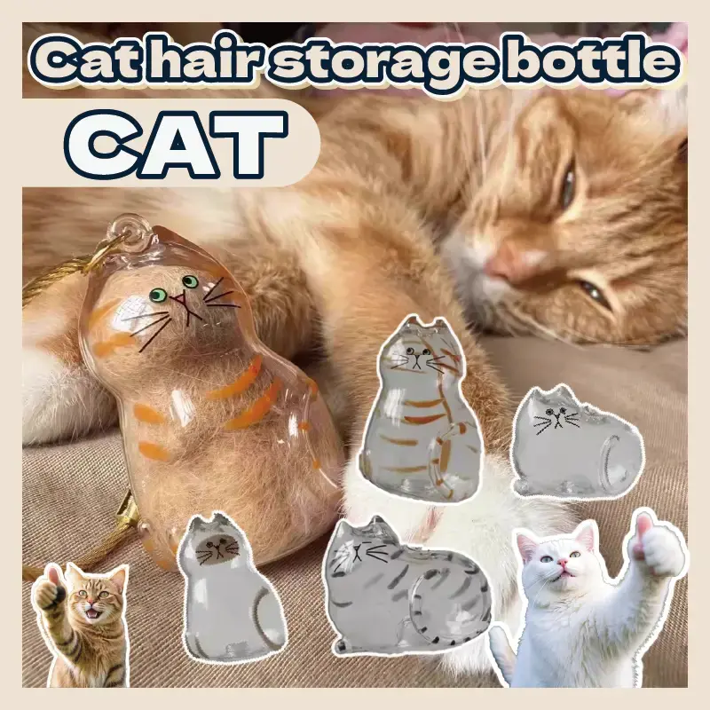Cat Hair Collection Keychain | Memory Capsule Pendant Gift for Cat Lovers