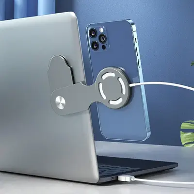 Foldable Magnetic Laptop Side Mount Phone Holder, 1 Count Magnetic Laptop Screen Extender, Laptop Extender Phone Holder Compa...