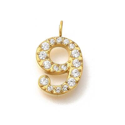 Ion Plating(IP) 304 Stainless Steel Micro Pave Cubic Zirconia Pendants