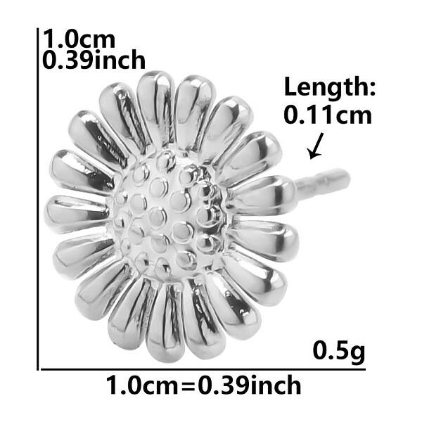 Non-Tarnish 304 Stainless Steel Flower Stud Earrings for Women