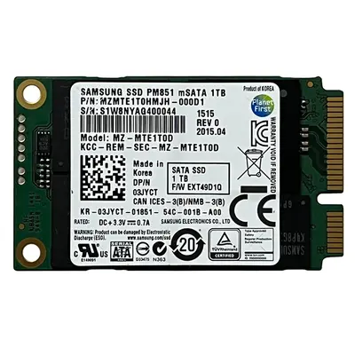 Samsung MZ-MTE1T0D | 840 EVO Series 1TB mSATA 6GB/s SATA 1GB Cache V-NAND 3bit MLC Solid State Drive