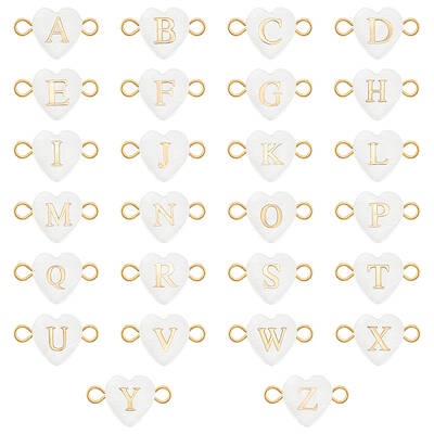 26Pcs 26 Styles Letter A-Z Shell Connector Charms