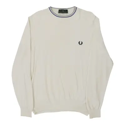 Fred Perry Jumper - Large White Cotton