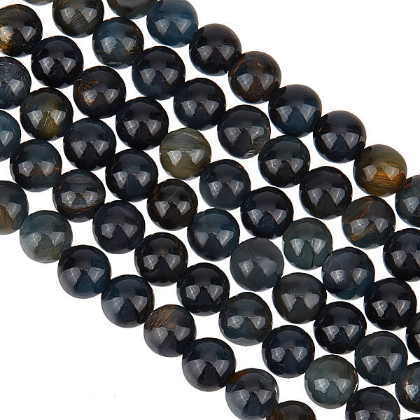 2 Strands Natural Blue Tiger Eye Beads Strands