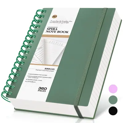 360 Pages College Ruled Notebook, Lined Thick Journals for Women Men,A5 Thick Spiral Journal for Writing,100GSM Notebooks for...