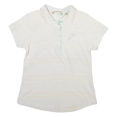 TED BAKER Womens Polo Shirt White Striped M