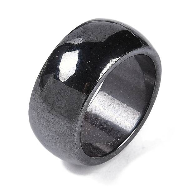 Magnetic Synthetic Hematite Finger Ring