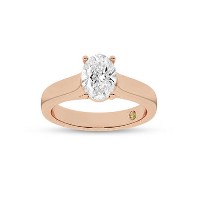 Bold Cross Prong Oval Lab Grown Diamond Solitaire Ring | 10K Rose Gold 2 1/2 CT. TW.