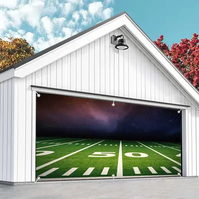 Aperturee Cool Football Grass Field Nebula Garage Door Banner