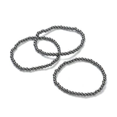 Synthetic Non-magnetic Hematite Beaded Stretch Bracelets