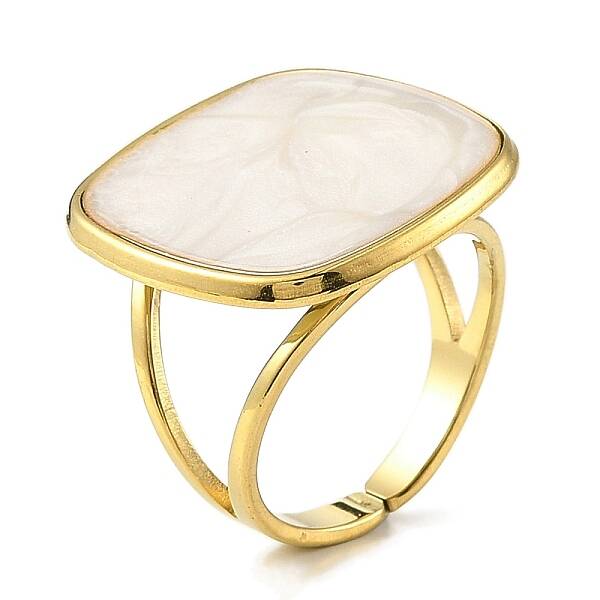 304 Stainless Steel Enamel Open Cuff Rings for Women