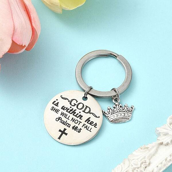 Alloy & 201 Stainless Steel Keychain