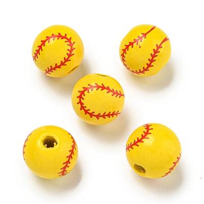 Printed Wood European Beads
