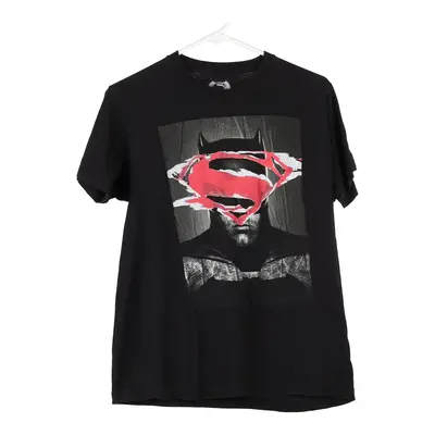 Age 12-16 Superman Graphic T-Shirt - Medium Black Cotton