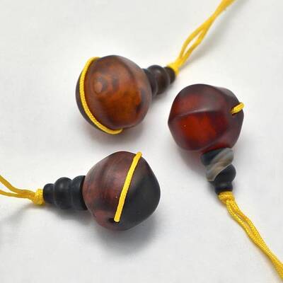 Natural Agate 3 Hole Guru Beads