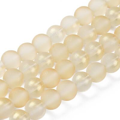 Spray Painted Glass Round Bead Strands