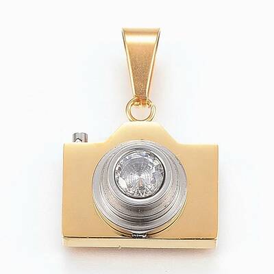 304 Stainless Steel Cubic Zirconia Pendants