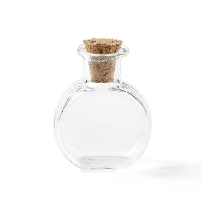 Flat Round Miniature Glass Bottles